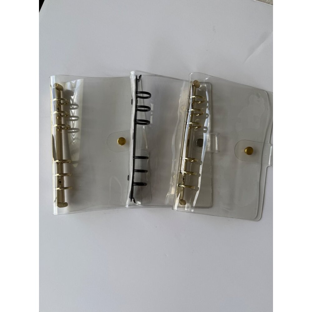 Clear Vinyl Personal Size Budget Binder Set Of 3 With Snap Closure‎